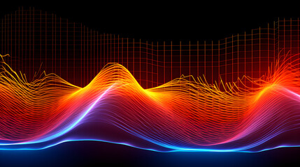 Visualization and Detailed Representation of 600 Hertz Frequency Waves for Science and Technology Understanding - obrazy, fototapety, plakaty