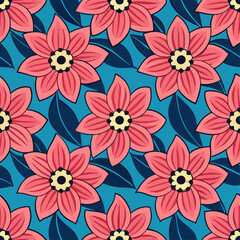 abstract flower pattern in doodle style. floral seamless vector background. floral pattern. hand drawn doodle design for prints, textile, fabric, wallpaper,