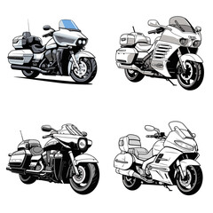 Police Motorcycle (Law Enforcement Bike). simple minimalist isolated in white background vector illustration