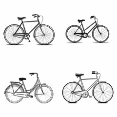 Bicycle (Classic Bicycle). simple minimalist isolated in white background vector illustration