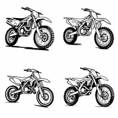 Dirt Bike (Off-Road Motorcycle). simple minimalist isolated in white background vector illustration