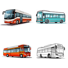 Bus (City Bus). simple minimalist isolated in white background vector illustration - obrazy, fototapety, plakaty