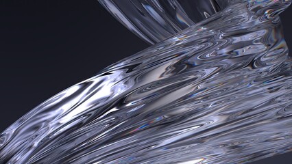 Dark Atmosphere Clear Glass Luxury Bezier Curve Elegant Modern 3D Rendering Abstract Background