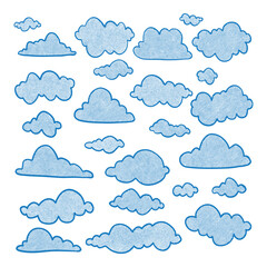 Set of cloud hand drawn vector	
