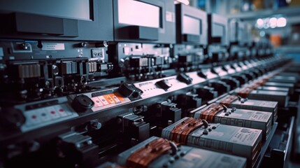 Large format printing machine in operation. - obrazy, fototapety, plakaty