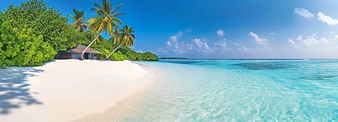 Fototapeten Photo of beautiful tropical beach and sea view background  © oneli