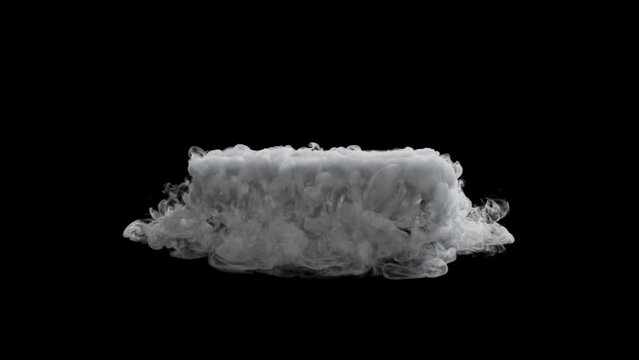 Dry ice heavy smoke 002 HQ like liquid nitrogen, 24p isolated on black, slow motion