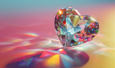 Fototapeta premium Diamond In Heart Shape