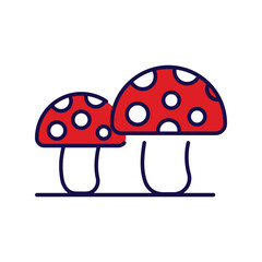 mashroom icon with white background vector stock illustration