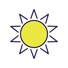 sun icon with white background vector stock illustration