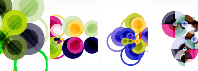 Charming geometric abstract posters. Mesmerizing set of circles, each design a harmonious blend of form and color. Elevate your design with modern, visually striking art © antishock