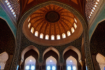 the architectural details of the mosque are stunning, such as the beautiful dome and carved windows. mosque country