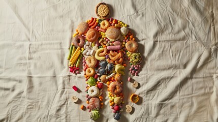 Installation Artwork of Junk Food Causing Obesity and Health Issues