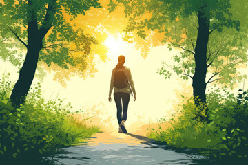 Walking: Walking at a steady pace can create a calming rhythm, especially when done in natural surroundings