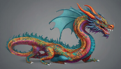 chinese dragon on the wall