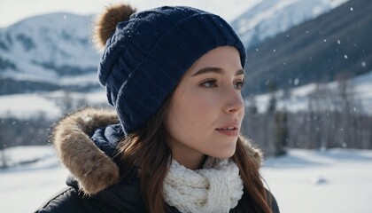 portrait of a woman in winter