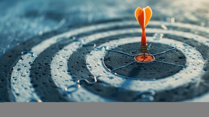 dartboard with dart in the center