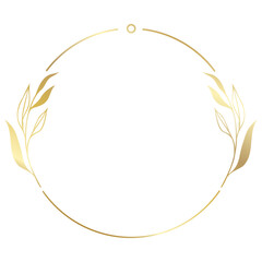 Luxury Elegant Gold Gradient Geometric Circle Border Frame