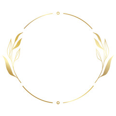 Luxury Elegant Gold Gradient Geometric Circle Border Frame