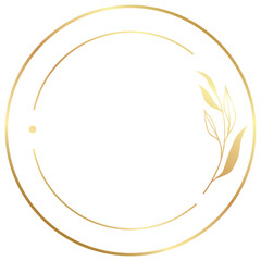 Luxury Elegant Gold Gradient Geometric Circle Border Frame