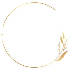 Luxury Elegant Gold Gradient Geometric Circle Border Frame