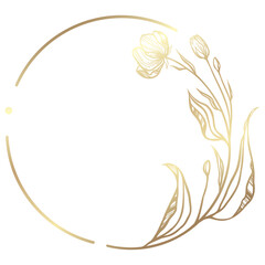 Luxury Elegant Gold Gradient Geometric Circle Border Frame