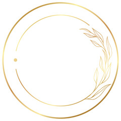 Obraz premium Luxury Elegant Gold Gradient Geometric Circle Border Frame