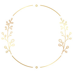 Luxury Elegant Gold Gradient Geometric Circle Border Frame