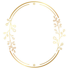 Luxury Elegant Gold Gradient Geometric Circle Border Frame