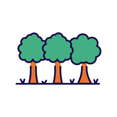 forest icon with white background vector stock illustration