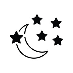 moon icon with white background vector stock illustration