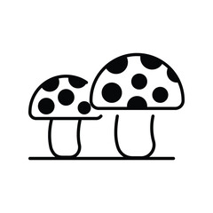 mashroom icon with white background vector stock illustration