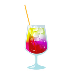 氷が入った赤いトロピカルドリンクのイラスト