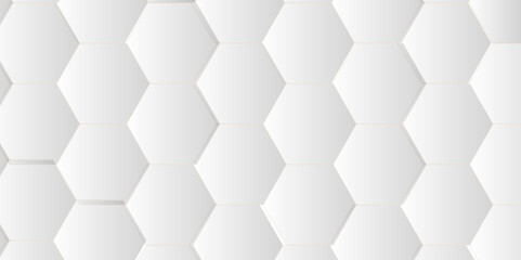 Fototapeta premium Abstract 3d background. Abstract white background with hexagons. Abstract hexagon polygonal pattern background vector. seamless bright white abstract honeycomb background.