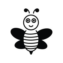 bee icon with white background vector stock illustration
