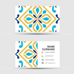 Business card design. With abstract pattern. Vector element vintage style. illustration EPS10.