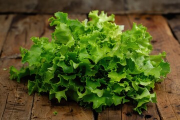 Fresh green salad on the table in the kitchen