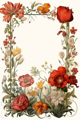 flower frame template sheet poppies lady symbolism plain walls light hearted gorget graphics listing century