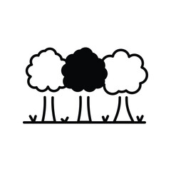 forest icon with white background vector stock illustration