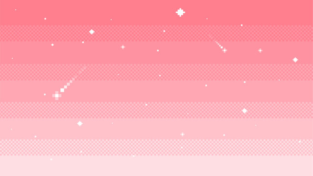 Sky with stars.background in pixel art. Vector illustration.