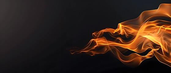 Burning fire flames on dark background