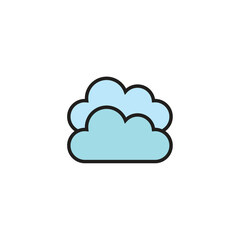cloud icon in flat style with background.