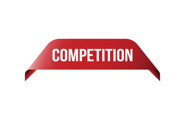 Red banner Competition on white background.