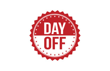 Red banner Day Off on white background.