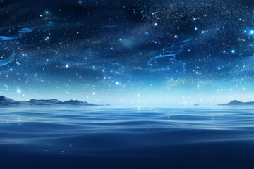 Obraz na płótnie Canvas Fantasy landscape with starry sky and sea.