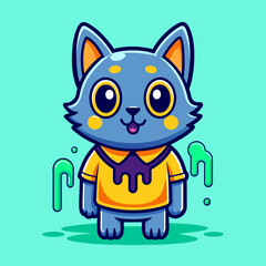 Adorable Cat Design: Cute and Playful Feline Graphic for Trendy T-Shirt Print on Demand, Perfect for Cat Lovers and Casual Wear Enthusiasts