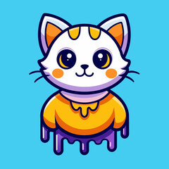 Adorable Cat Design: Cute and Playful Feline Graphic for Trendy T-Shirt Print on Demand, Perfect for Cat Lovers and Casual Wear Enthusiasts