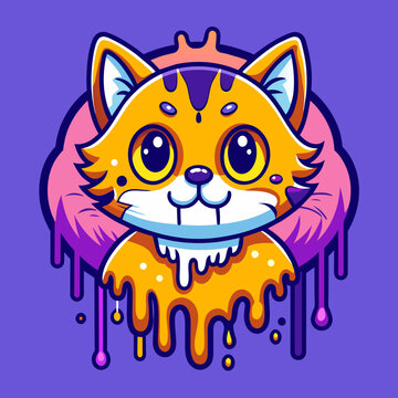 Adorable Cat Design: Cute and Playful Feline Graphic for Trendy T-Shirt Print on Demand, Perfect for Cat Lovers and Casual Wear Enthusiasts