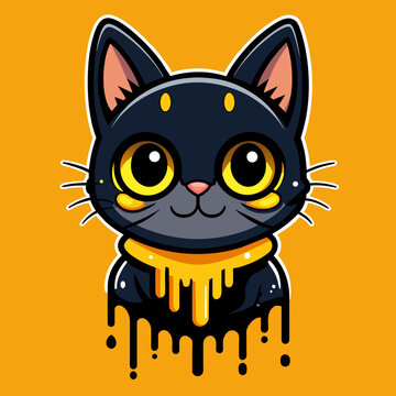 Adorable Cat Design: Cute and Playful Feline Graphic for Trendy T-Shirt Print on Demand, Perfect for Cat Lovers and Casual Wear Enthusiasts