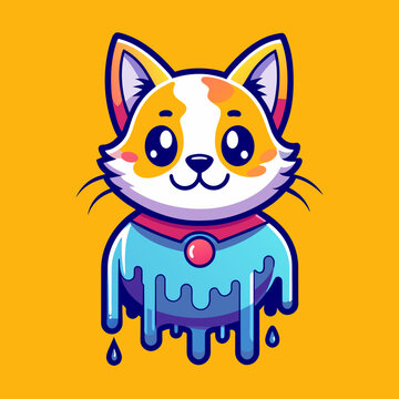 Adorable Cat Design: Cute and Playful Feline Graphic for Trendy T-Shirt Print on Demand, Perfect for Cat Lovers and Casual Wear Enthusiasts